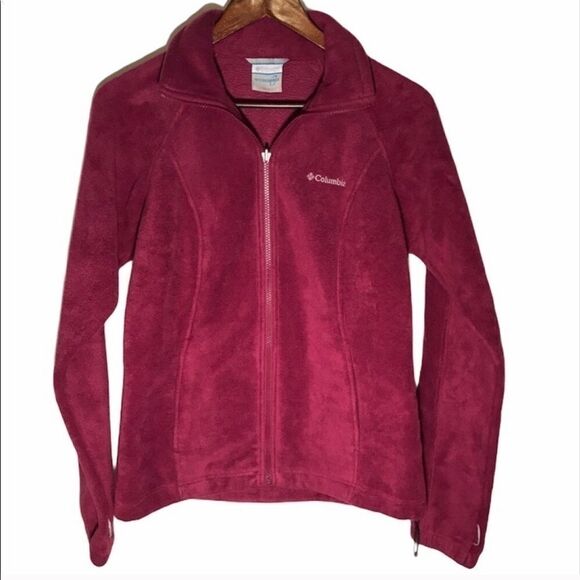 Women’s Columbia Dark Red Fleece Jacket - Picture 1 of 8